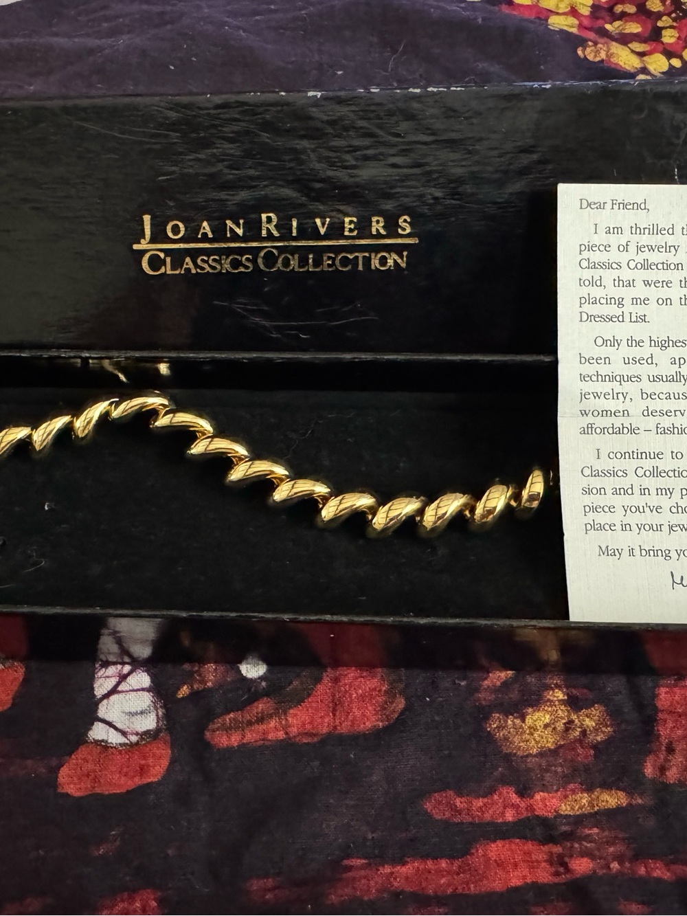 Joan Rivers 18 kt Gold plated Twisted Link Bracelet